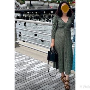 Mango green pomelo long maxi dress